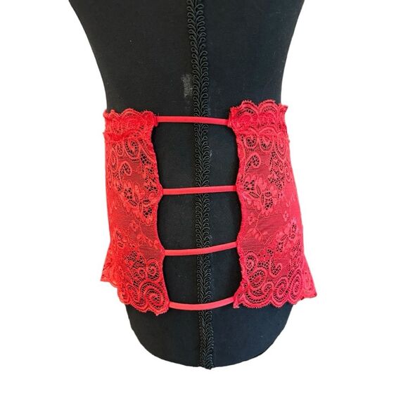 Delta Burke Lace Panties 3 Pair 7/L Red Black Grey - Picture 4 of 6